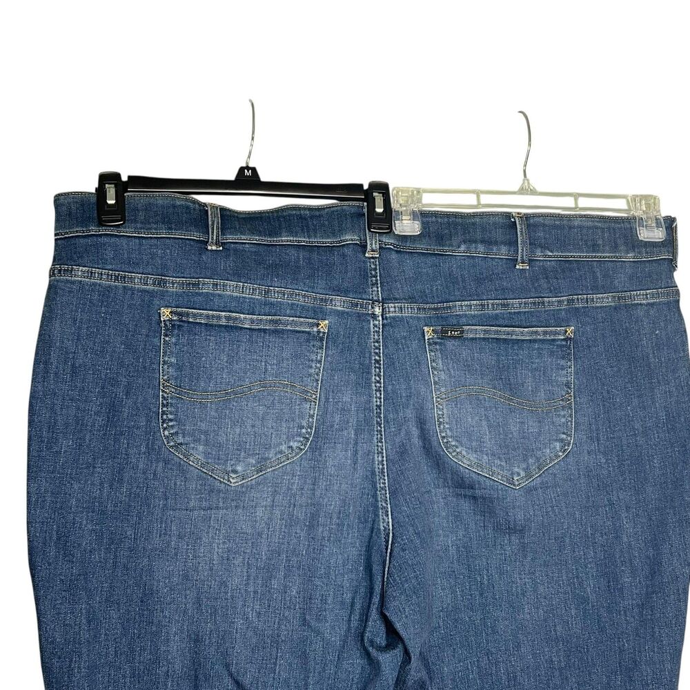 Lee Ultra Lux Plus Jeans Womens 30W Medium Blue Relaxed Crop High Rise Denim - Picture 12 of 14